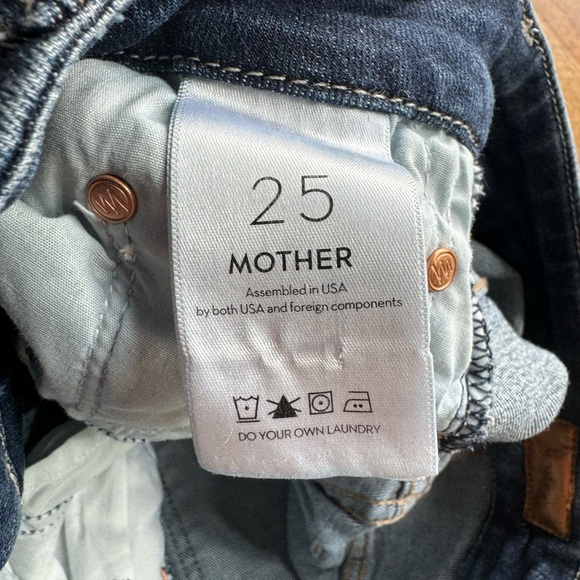 MOTHER Denim Teaming Up High Waisted Looker Ankle Jeans 25 - Picture 4 of 8